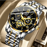 Men Watch Waterproof Stainless Steel Business Fashion Watch For Men Analog Multifunction Chronograph