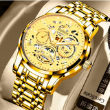 Men Watch Waterproof Stainless Steel Business Fashion Watch For Men Analog Multifunction Chronograph