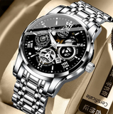 Men Watch Waterproof Stainless Steel Business Fashion Watch For Men Analog Multifunction Chronograph