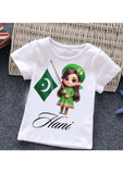 Kids 14 August Customize Picture &amp; Name T-shirt